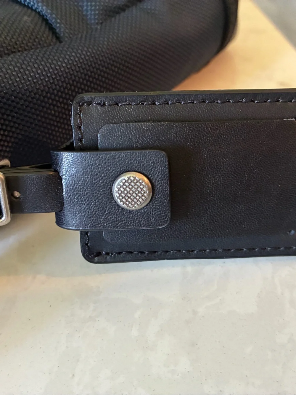 Tumi Navy Messenger Crossbody Bag with JSW Monogram
